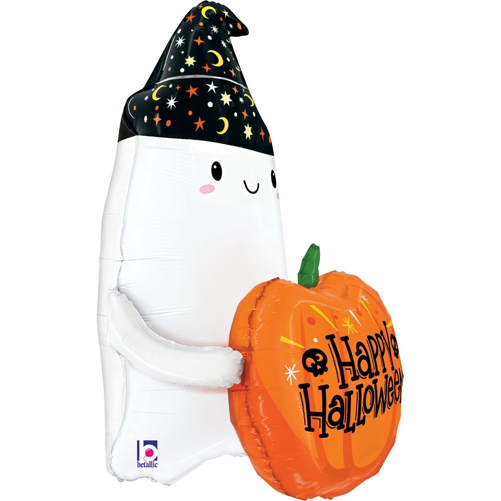GLOBO FANTASMA DE CALABAZA DE HALLOWEEN 69 CM | GRABO BALLOONS | 1 UNIDAD | 8055513254015