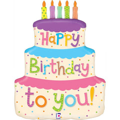GLOBO PASTEL DE CUMPLEAÑOS 58CM HAPPY BIRTHDAY | GRABO BALLOONS | 1 UNIDAD | 8055513358638