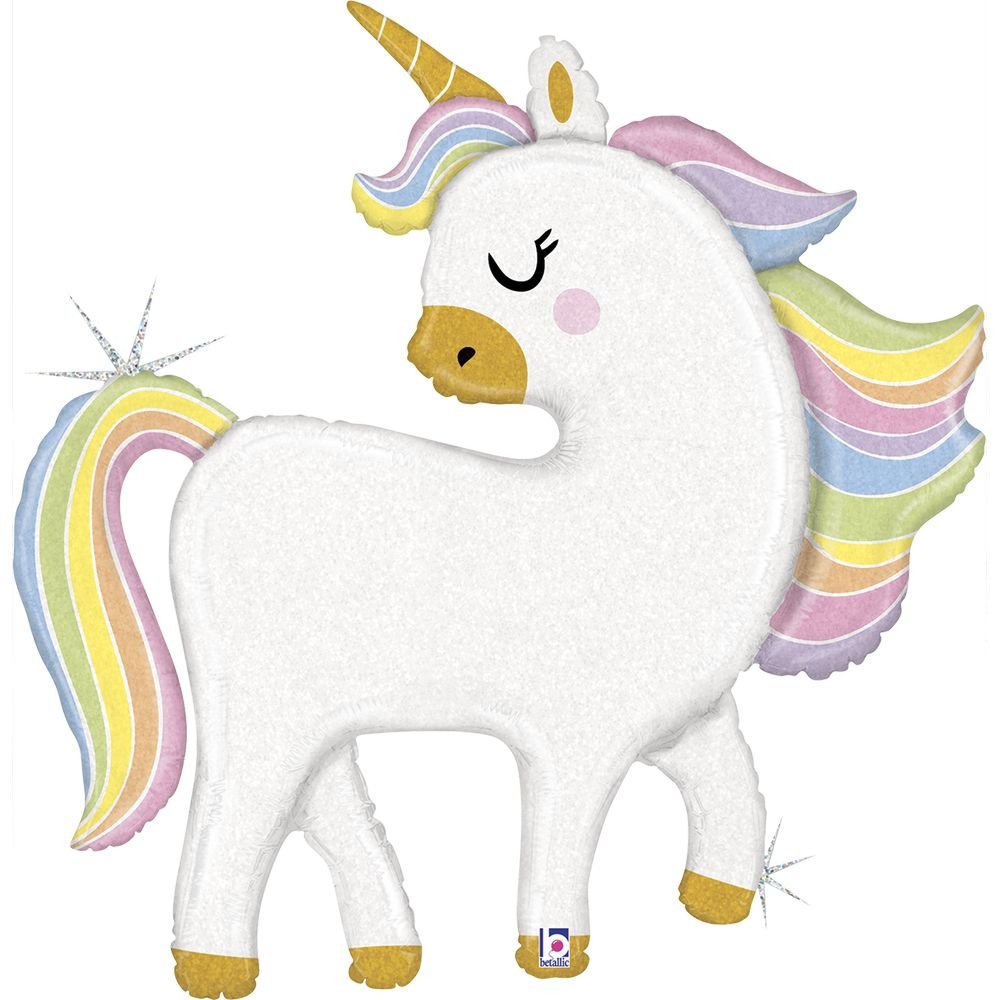 GLOBO UNICORNIO PASTEL BRILLANTE 94CM | GRABO BALLOONS | 1 UNIDAD | 8055513359529