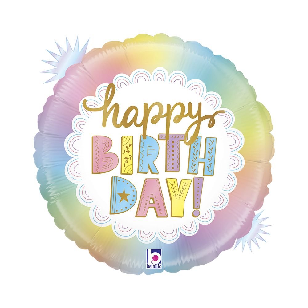 GLOBO R18 CUMPLEAÑOS OPALO 46 CM | GRABO BALLOONS | ENVASE 5 UDS. UNIDAD | 8055513369597