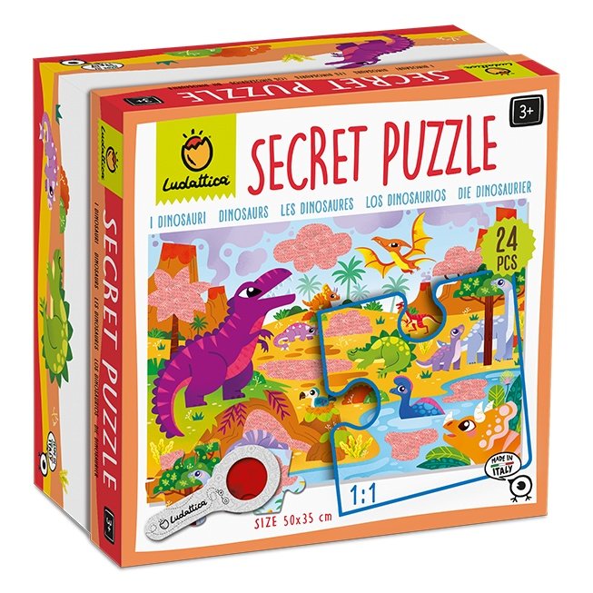 PUZZLE SECRETO 24 PIEZAS - DINOSAURIOS | LUDATTICA | 1 UNIDAD | 8057158621863 Imagen principal del producto