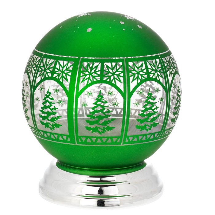Esfera con Luz Verde Estampado Navideño 15cm Bagutta Imagen principal del producto