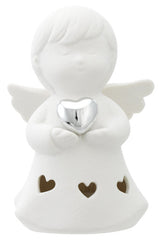 ANGEL 12 CM CON LUZ LED Y CORAZON PLATEADO | BAGUTTA | 1 UNIDAD | 8057639856036