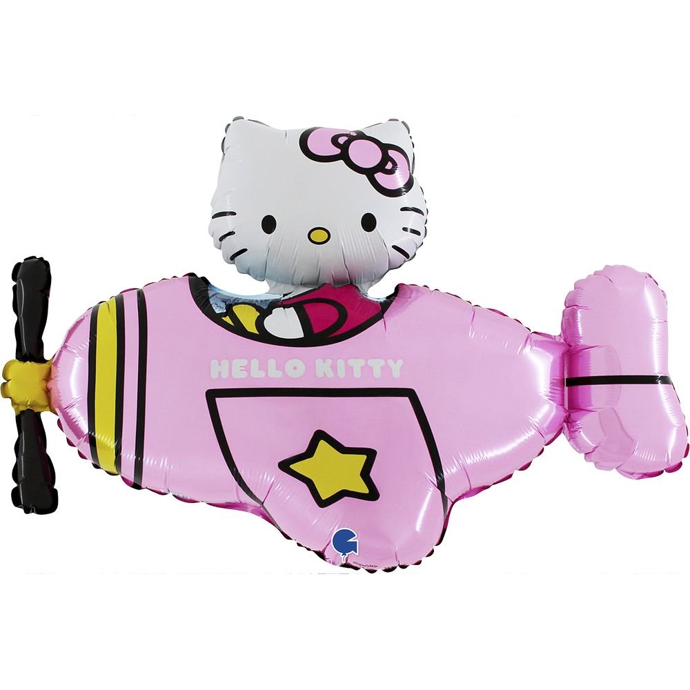 GLOBO AVION ROSA DE HELLO KITTY 76 CM | GRABO BALLOONS | 1 UNIDAD | 8057680306504