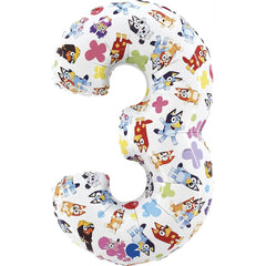 GLOBO BLUEY NUMERO TRES 66 CM | GRABO BALLOONS | 1 UNIDAD | 8057680307433