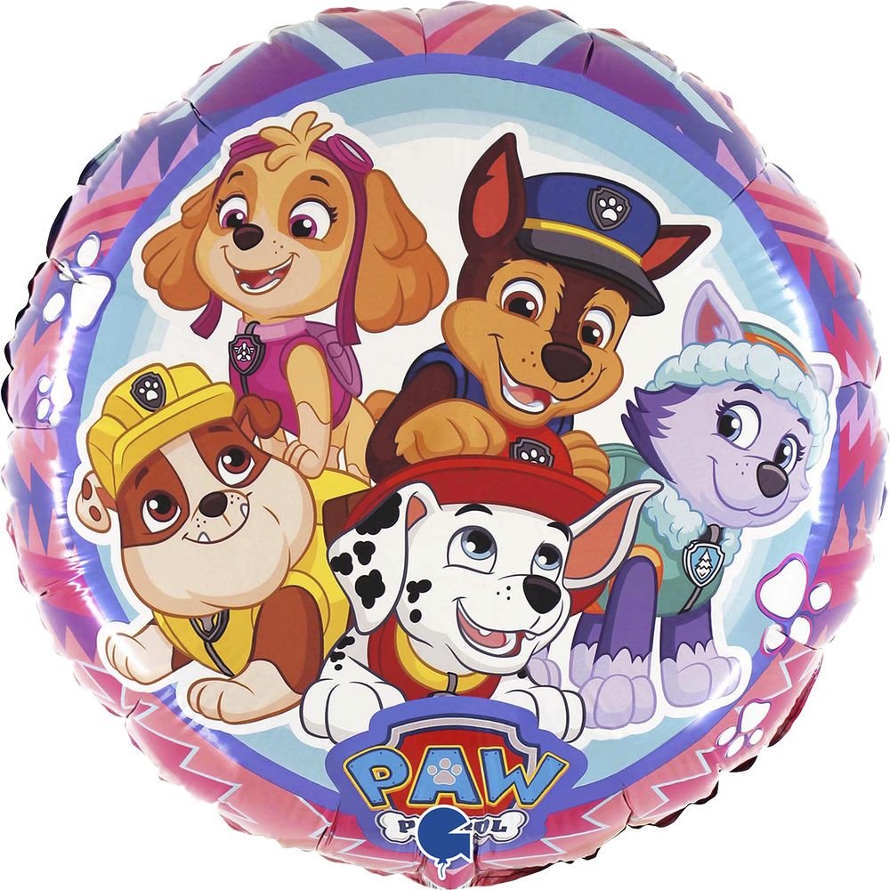 GLOBO R18 PATRULLA CANINA AVENTURA 46 CM | GRABO BALLOONS | ENVASE 5 UDS. UNIDAD | 8057680308478