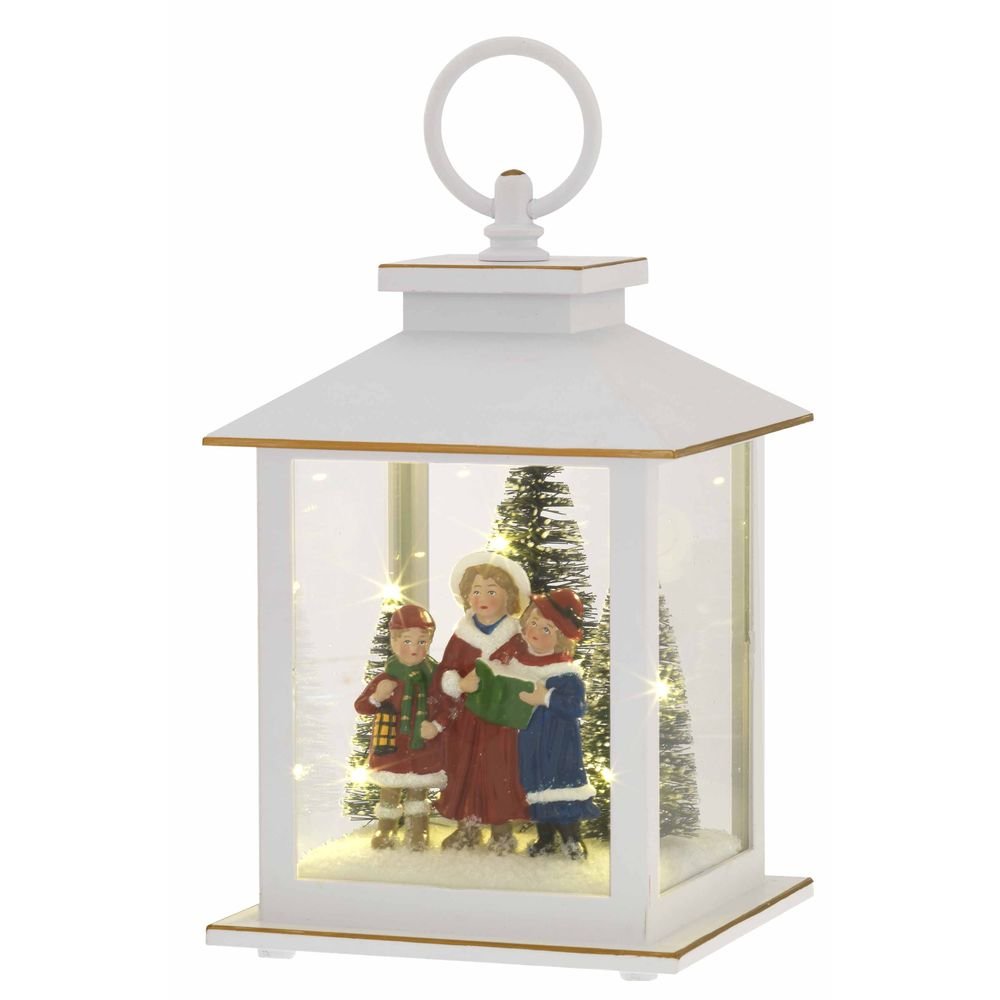 Decoracion Farol Cuadrada Blanca con Cantantes Bagutta