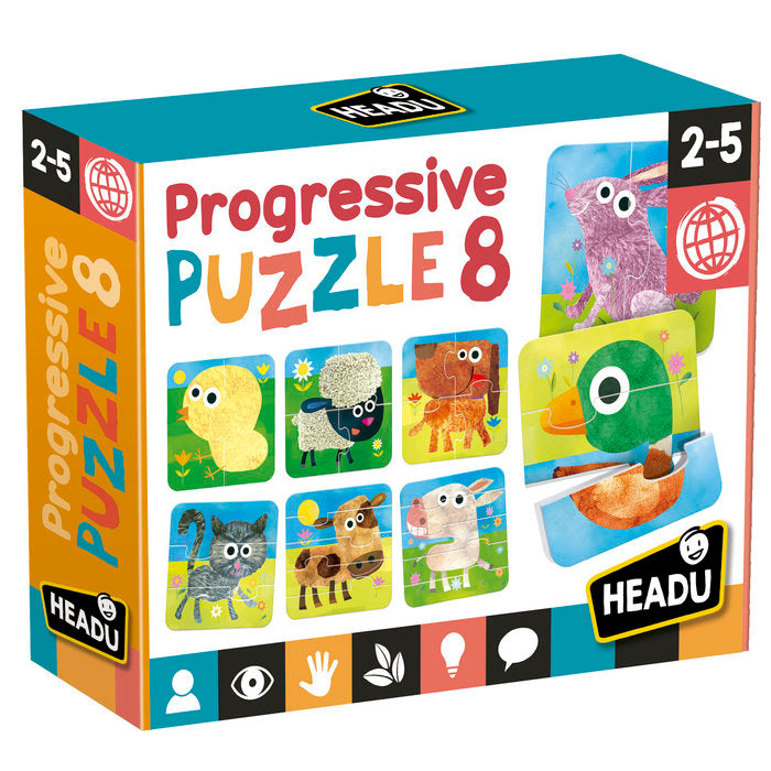 Puzle progresivo 8 piezas HEADU juegos educativos