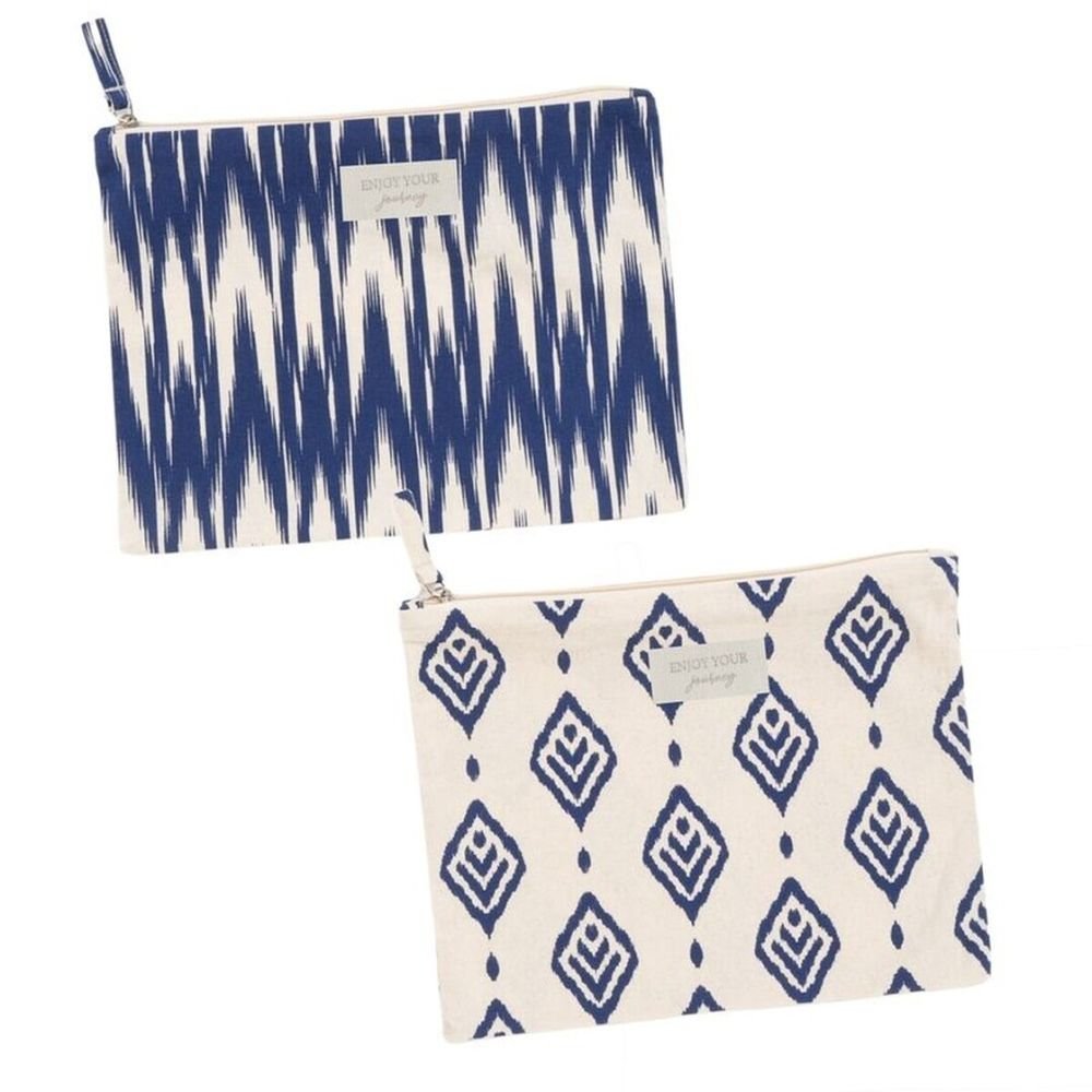 Neceser Plano Ikat Azul Surtidos DCASA