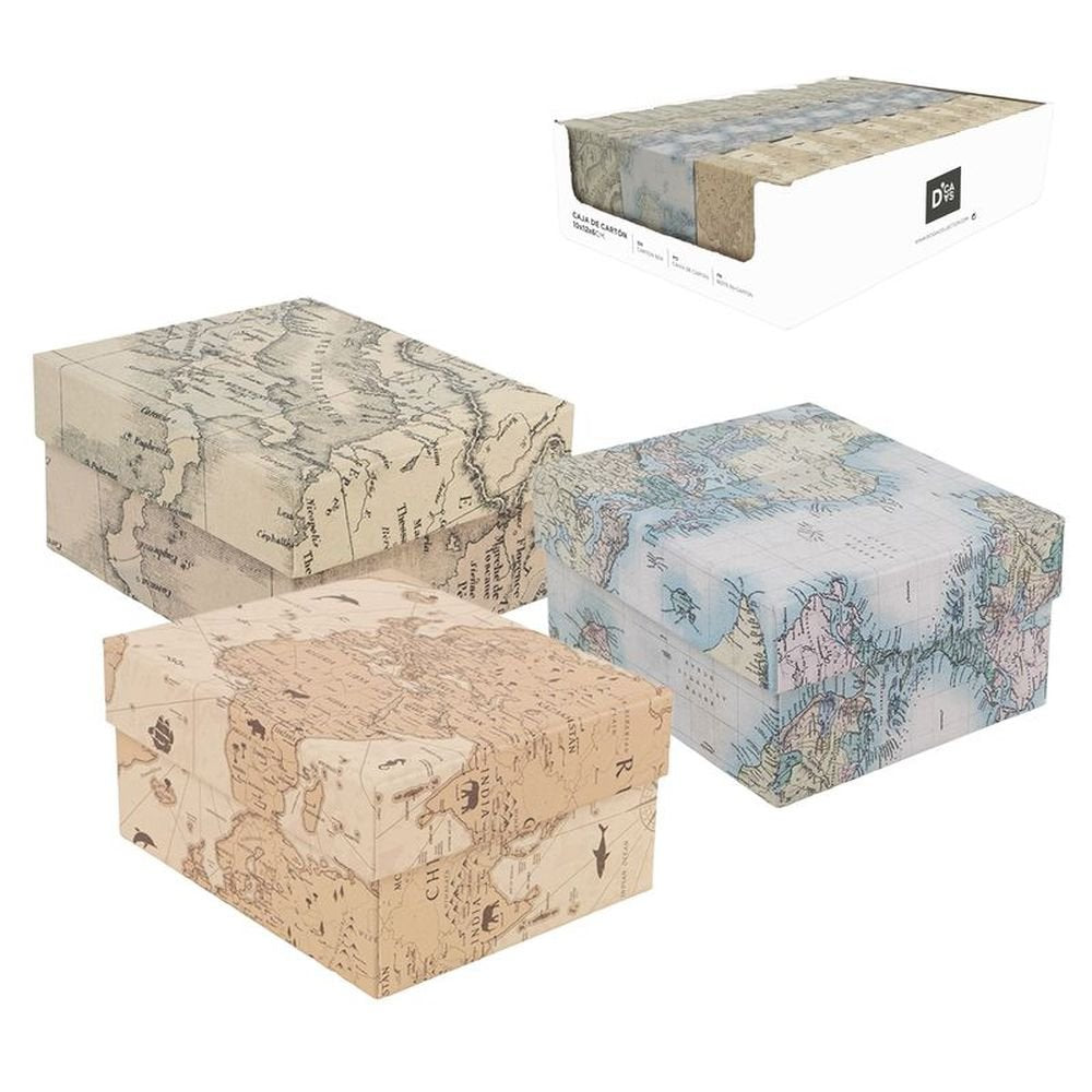 Expositor 24 Cajitas Mapa 10 x 12 x 6 cm Surtidas DCASA