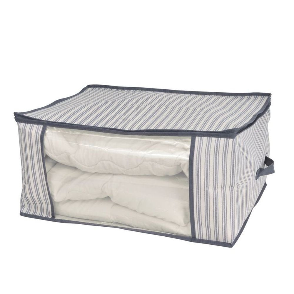 Funda guarda ropa grande rayas gris DCASA 60 x 45 x 30 cm Imagen principal del producto