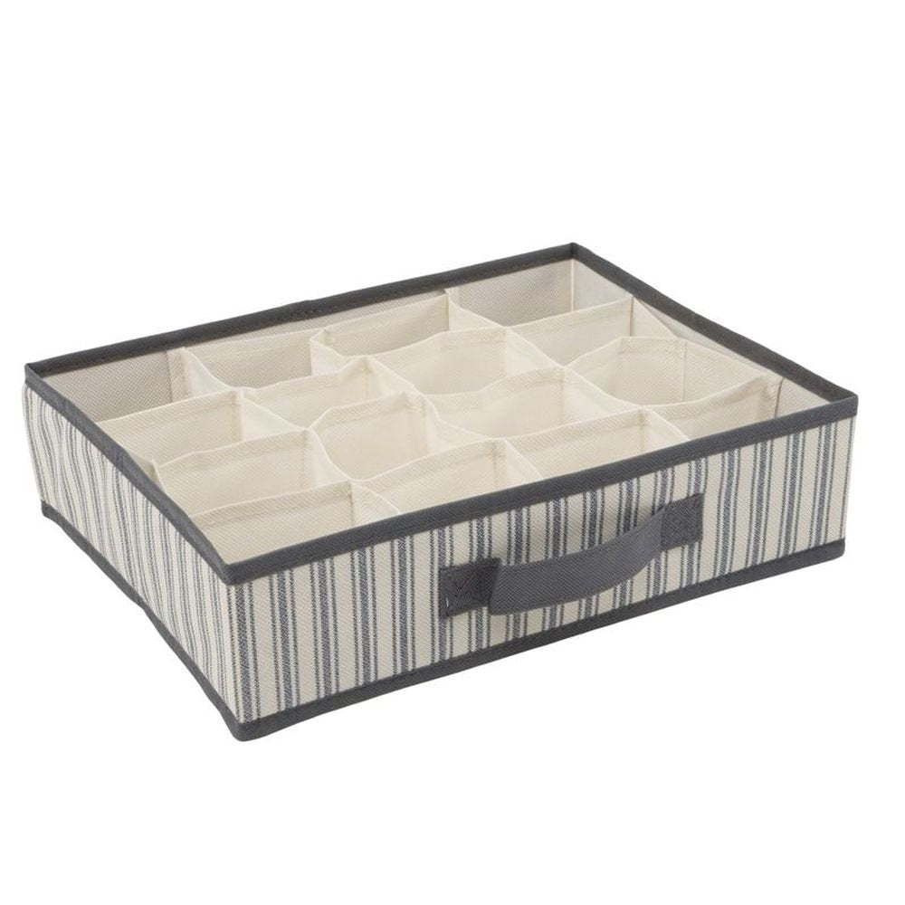 Organizador Ropa Cajones 16 Departamentos Rayas Gris Marca DCASA