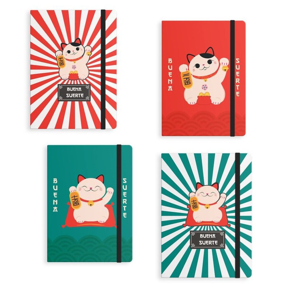 Libreta con Goma Gato de la Suerte DCASA Imagen principal del producto