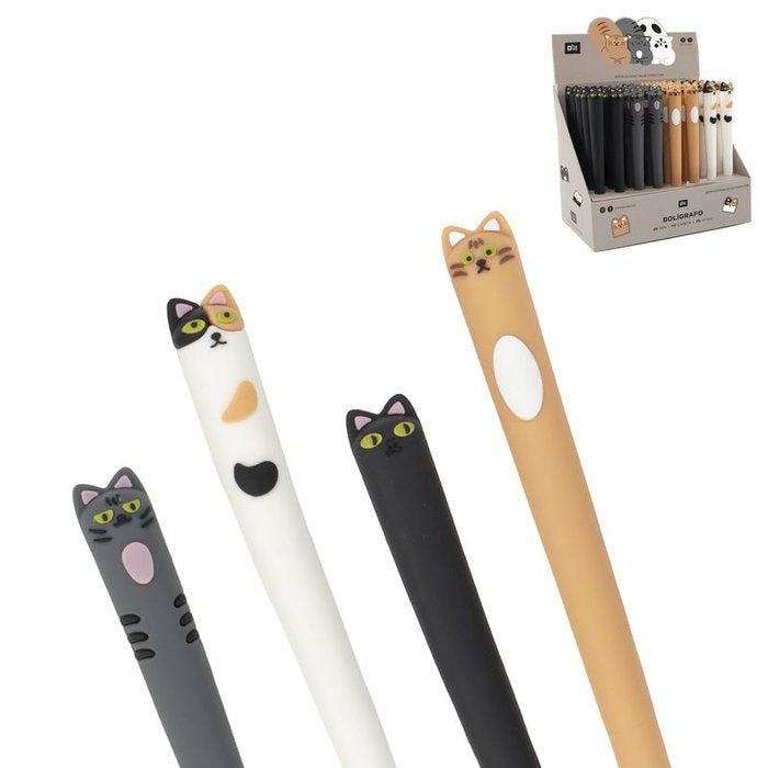 Expositor 40 Bolígrafos Gatos Surtidos Marca DCASA Imagen principal del producto