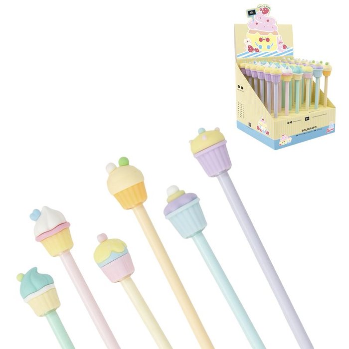 Expositor 36 Bolígrafos Cupcake Surtidos DCASA Imagen principal del producto