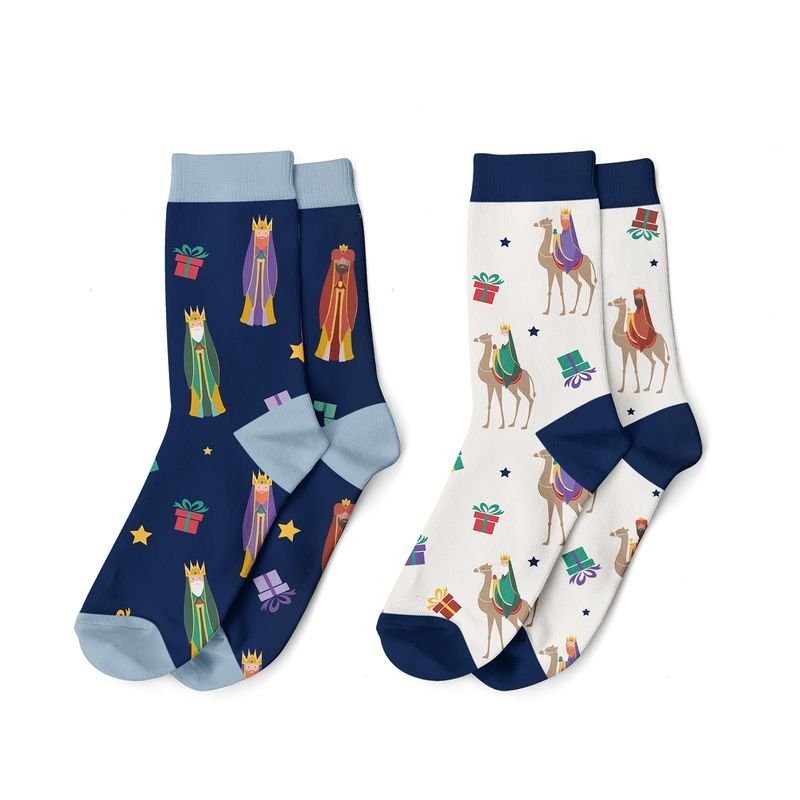 CALCETINES REYES MAGOS TALLAS 35-42 SURTIDOS | DCASA NAVIDAD | ENVASE 8 UDS. UNIDAD | 8410000214291