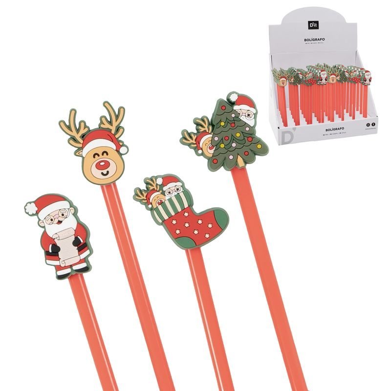 Expositor 48 Bolígrafos Papá Noel Surtidos Marca DCASA Navidad Imagen principal del producto