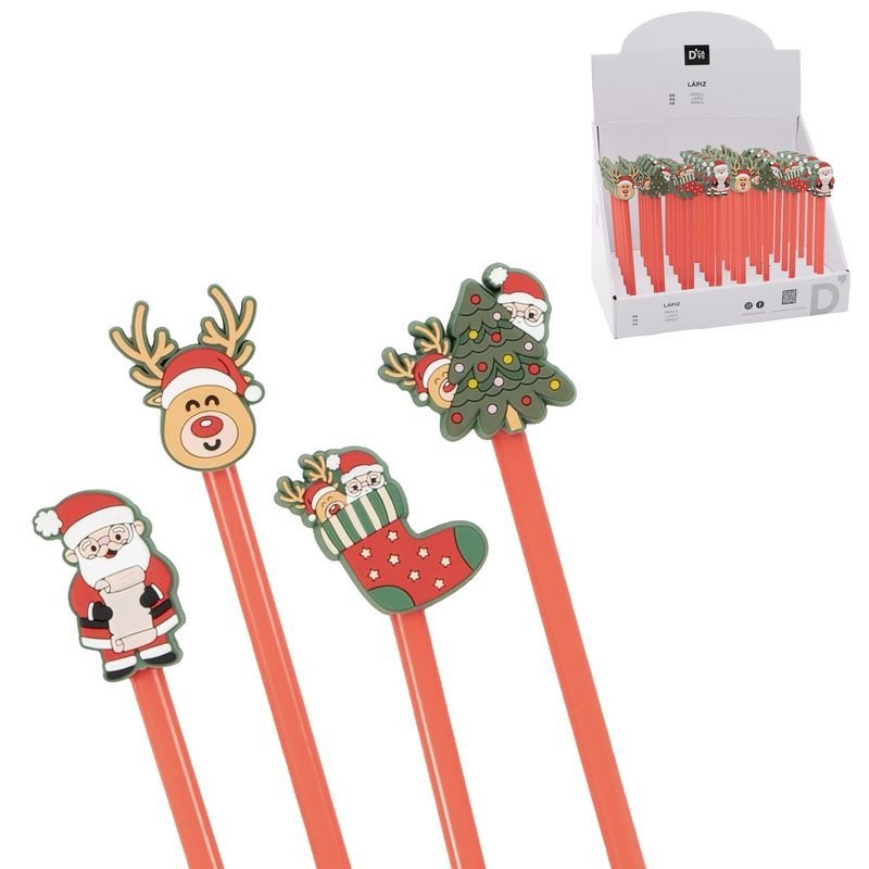 Expositor 48 Lápices Papa Noel Surtidos Marca DCASA Navidad Imagen principal del producto