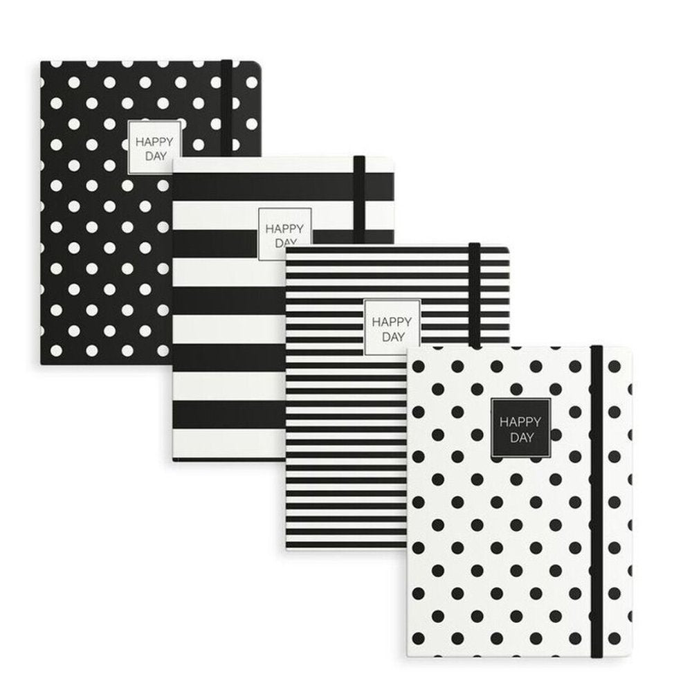 Expositor 24 libretas con goma Black & White surtidas DCASA