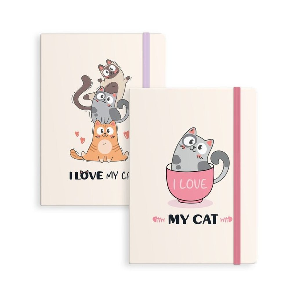Libreta con Goma Gatos Surtidas Marca DCASA Imagen principal del producto