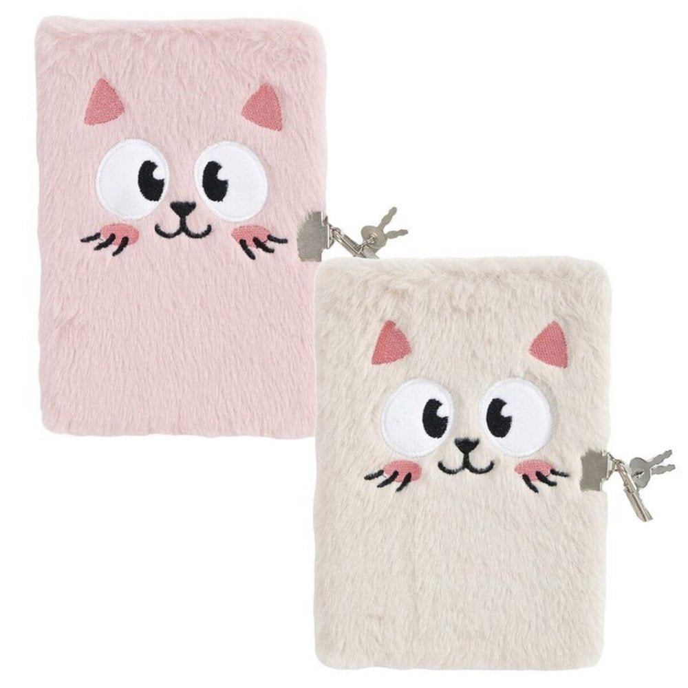 Diario con Candado Peluche Gatos Surtidos DCASA