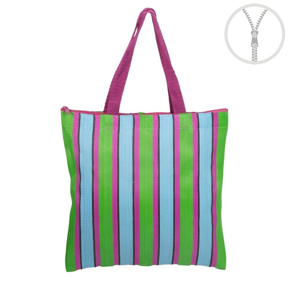 Bolsa plástica reciclada rayas DCASA