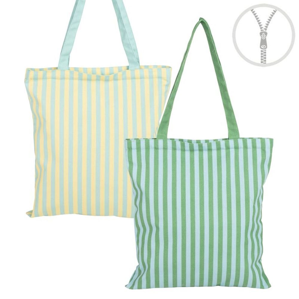Bolsa algodón con cremallera rayas multicolor DCASA Imagen principal del producto