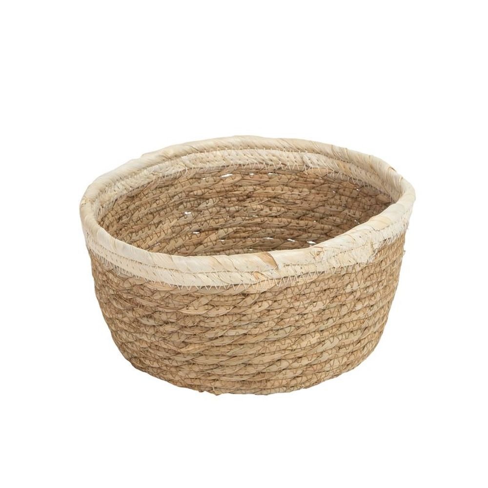 Cesta redonda 20 cm bicolor natural DCASA Imagen principal del producto
