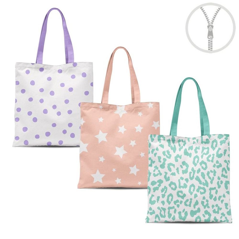 Bolsa Algodón con Cremallera Neon Basics Surtidos DCASA