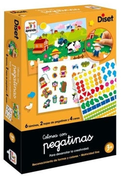 Juego de lenguaje Yo Aprendo Colorea con Pegatinas DISET Imagen principal del producto