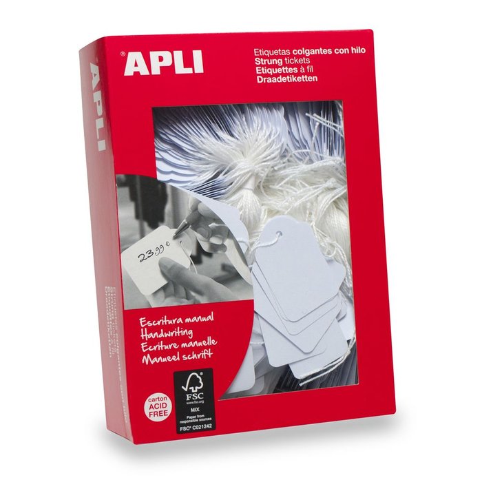 ETIQUETA COLGANTE 396 APLI 50X70 MM 400 UNIDADES | 1 UNIDADES | (APLI)