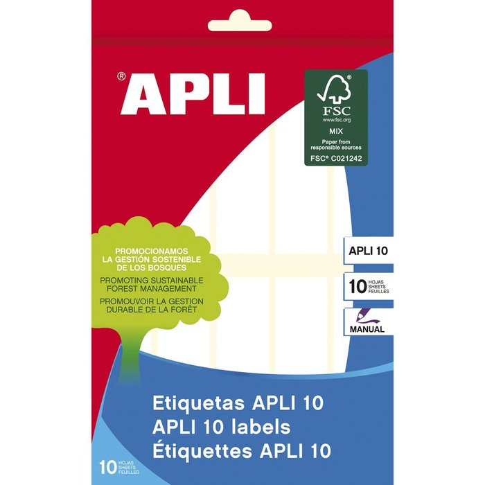 ETIQUETA BLANCA 20X75 10H APLI 1643 | 10 UNIDADES | (APLI)