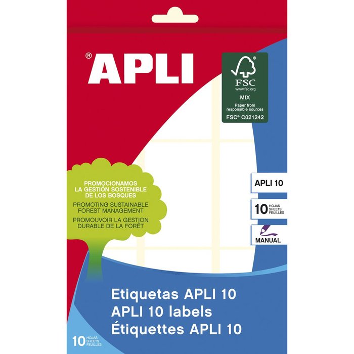 ETIQUETA BLANCA 34X53 10H APLI 1650 | 10 UNIDADES | (APLI)
