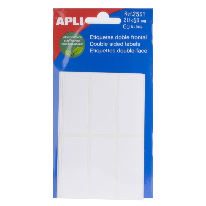 ETIQUETA BLANCA 20X50 10H APLI 02551 | 10 UNIDADES | (APLI)