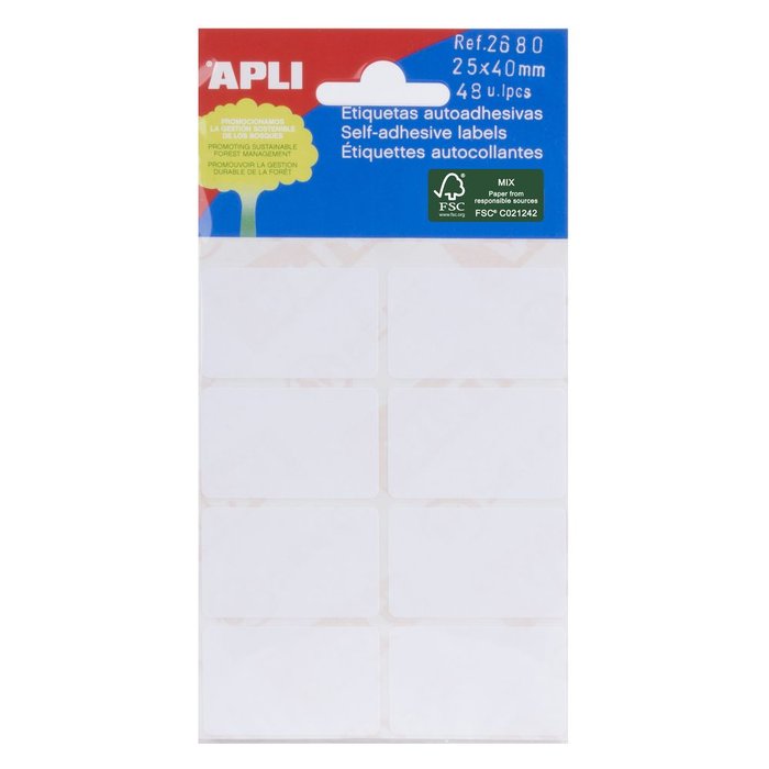 Mini Bolsa Etiquetas Adhesivas 25x40 Apli Cantos Romos Imagen principal del producto