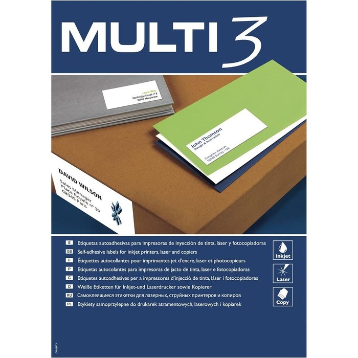 ETIQUETA ADHESIVA 70X36 100H MULTI3 | 1 UNIDADES | (APLI)