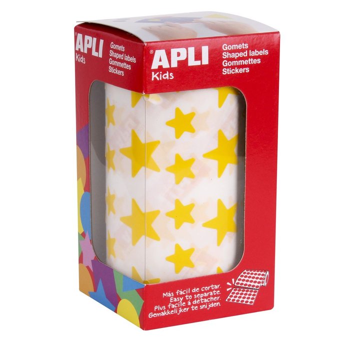 Gomets estrellas amarillos 12,5 y 19,5 mm - APLI Imagen principal del producto