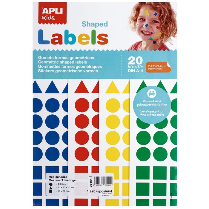 Bolsa A4 Gomets 20 mm Colores Surtidos Apli Imagen principal del producto