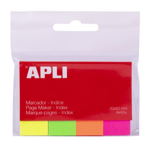 Índices autoadhesivos 20x50mm colores surtidos brillantes Apli