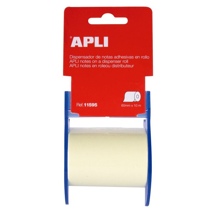 Notas Adhesivas en Rollo Apli 60mmx10m Amarillo Imagen principal del producto