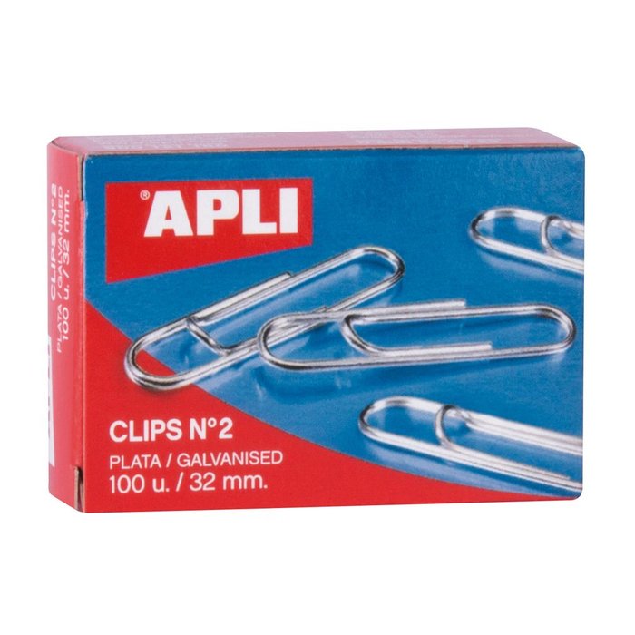 CLIPS GALVANIZADOS Nº2 32 MM 100 U, | 10 UNIDADES | (APLI) Imagen principal del producto