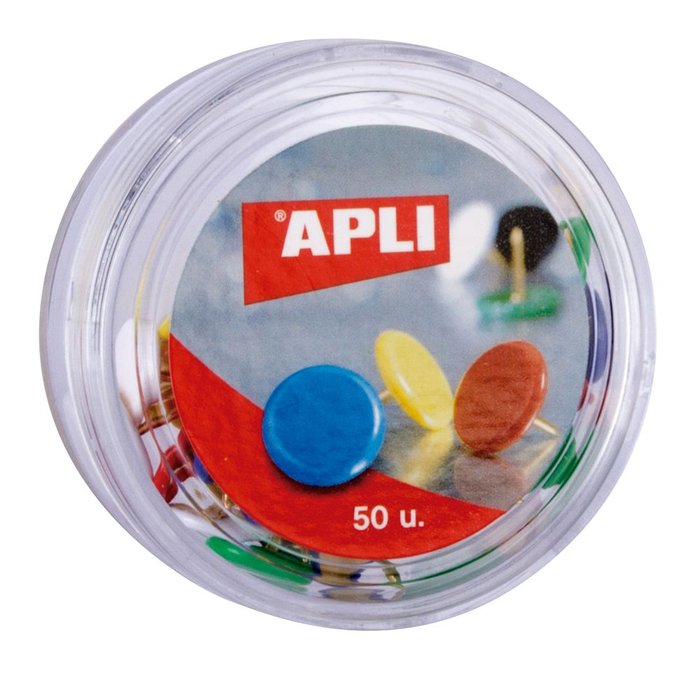 Chinchetas Apli 10 mm Colores Surtidos Pack 50 unidades