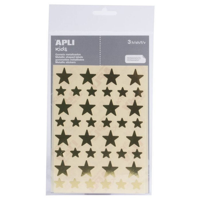Gomets Estrella Oro Bolsa 3 Hojas 120 Ud Marca Apli