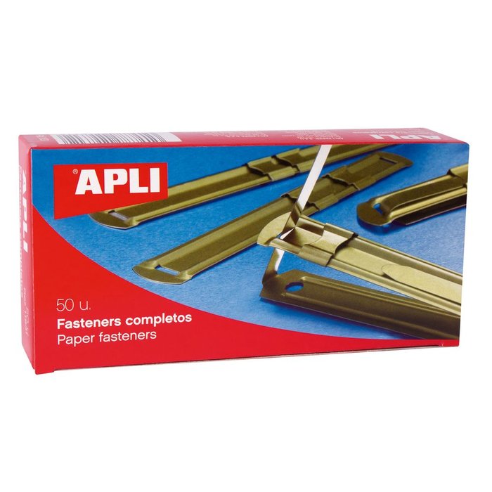 FASTENER METALICOS DORADOS 90 X 12 MM 50 UNIDADES | 50 UNIDADES | (APLI) Imagen principal del producto