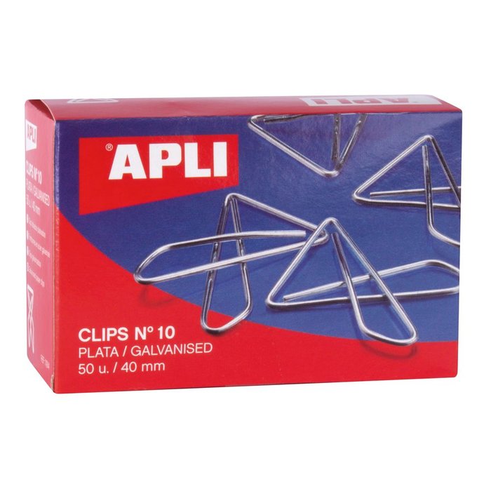 C/50 Clips Mariposa Plateados 40MM Nº10 Apli