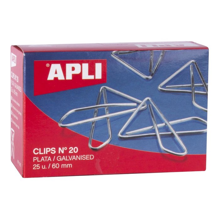 Clips plateado Apli Mariposa 20 unidades 60 mm