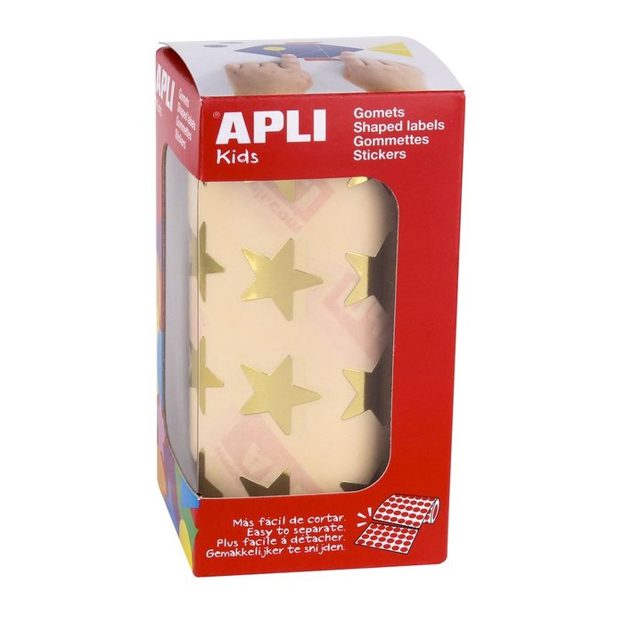 Rollo gomets estrellas 19,5 mm oro metalizado APLI Imagen principal del producto