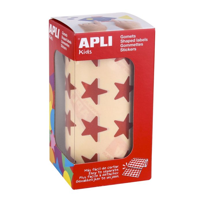 Rollo Gomets Estrella Rojo Metalizado Autoadhesivo 19,5mm