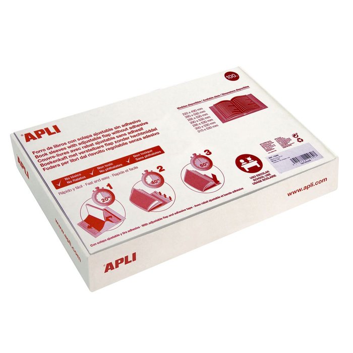 Forro Libros Ajustable PVC 290 mm 100 Unidades APLI Imagen principal del producto