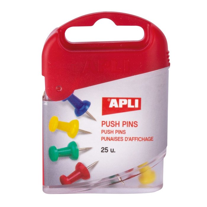 Agujas Push Pins Colores Surtidos 25 U. APLI